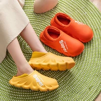 2021 waterproof non slip home slippers women eva slippers winter warm indoor cotton shoe ladies soft couples shoes thick bottom