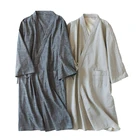 Традиционная японская Пижама свободная стильная одежда для пар, женская и мужская хлопковая Пижама, мягкое удобное кимоно, юката, пижама, Халат