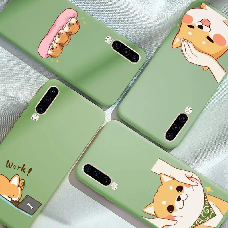 

Cute cartoon animal corgi dog Phone Case Candy Color for iPhone 6 7 8 11 12 s mini pro X XS XR MAX Plus