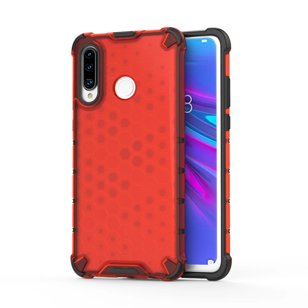 Красный Новая прозрачная прочная гибридная Защита Чехол для huawei P30 Lite Pro mate 20 Pro 20X Y6 Y7 Y9 чехол полупрозрачный Funda(XS0514 - Цвет: Красный