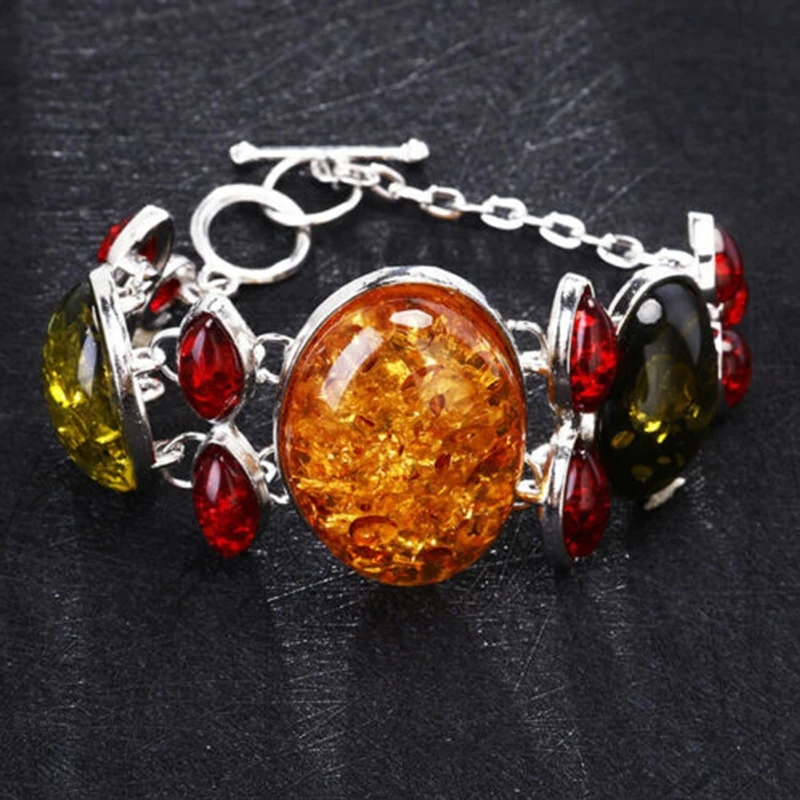 Большой натуральный камень хрустальные бусины винтажные богемные браслеты и для