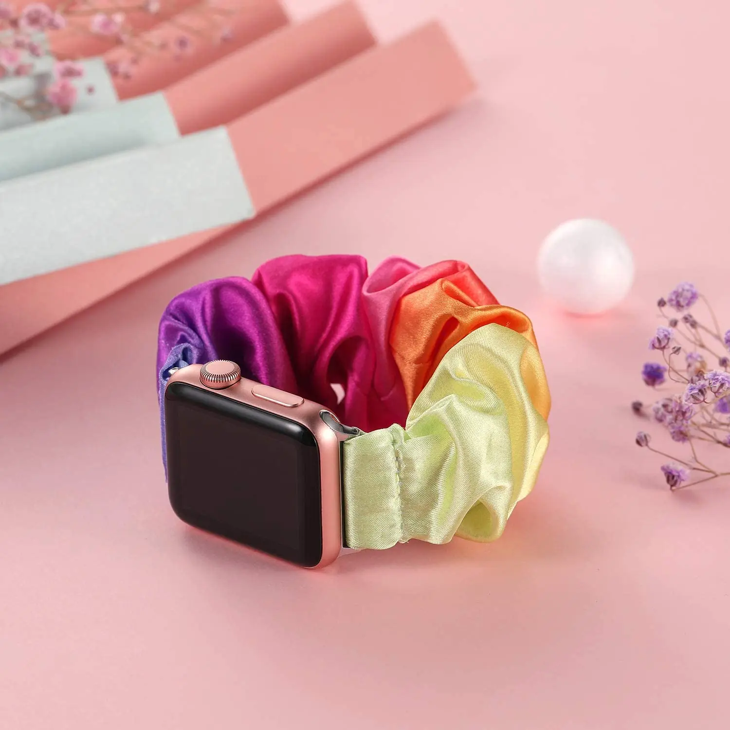 Scrunchie Strap For Apple watch band 40mm 44mm 42mm 38mm 42 mm Elastic Nylon bracelet Solo Loop band iWatch series 6 5 4 3 se