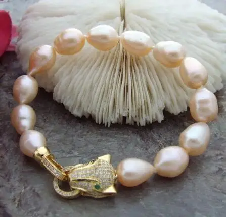 Бесплатная доставка&gt Благородные Ювелирные изделия ОГРОМНЫЙ AAA 11-13 мм браслет с