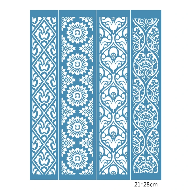 

C5AC Vintage Lace Self Adhesive Silk Screen Printing Stencil Mesh Transfers for DIY T-Shirt Pillow Textile Painting Decor