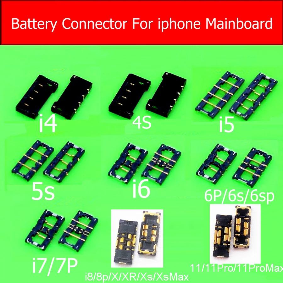 Встроенный FPC разъем батареи держатель для iphone 4s 5s 6 7 8 плюс внутренний