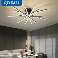 qiyimei gold black frame led chandeliers for bedroom living room kitchen home indoor lighting dimmable lampara dropshipping de