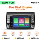 Автомобильный DVD-плеер с восьмиядерным процессором, 4 Гб ОЗУ, 64 Гб ПЗУ, IPS DSP, Android 11, для FiatBravo 2007, 2008, 2009, 2010, 2011, 2012, радио, GPS, Carplay, Wi-Fi