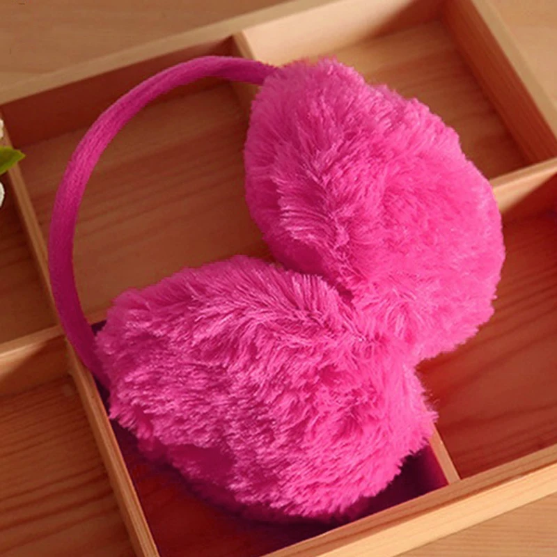 Цельные женские зимние теплые пушистые наушники u образные однотонные Мягкие