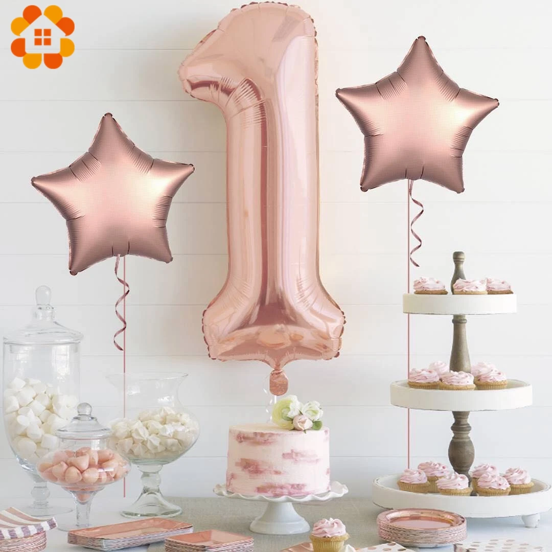 1 шт. 40 дюймовые воздушные шары с цифрами из розового золота надувные фольги для