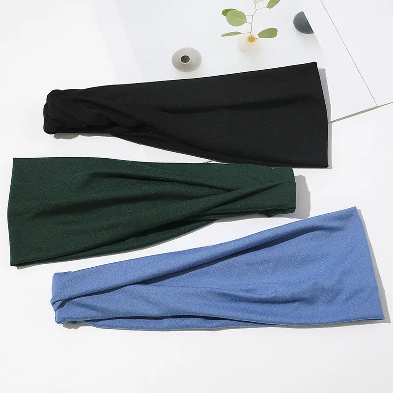Повседневная широкая эластичная повязка на голову тюрбан женская спортивная