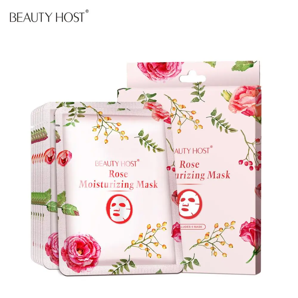 

5PCS Camellia Rose Lavender Chamomile Whitening Brighten Facial Mask Moisturizing Anti-Aging Skin Care