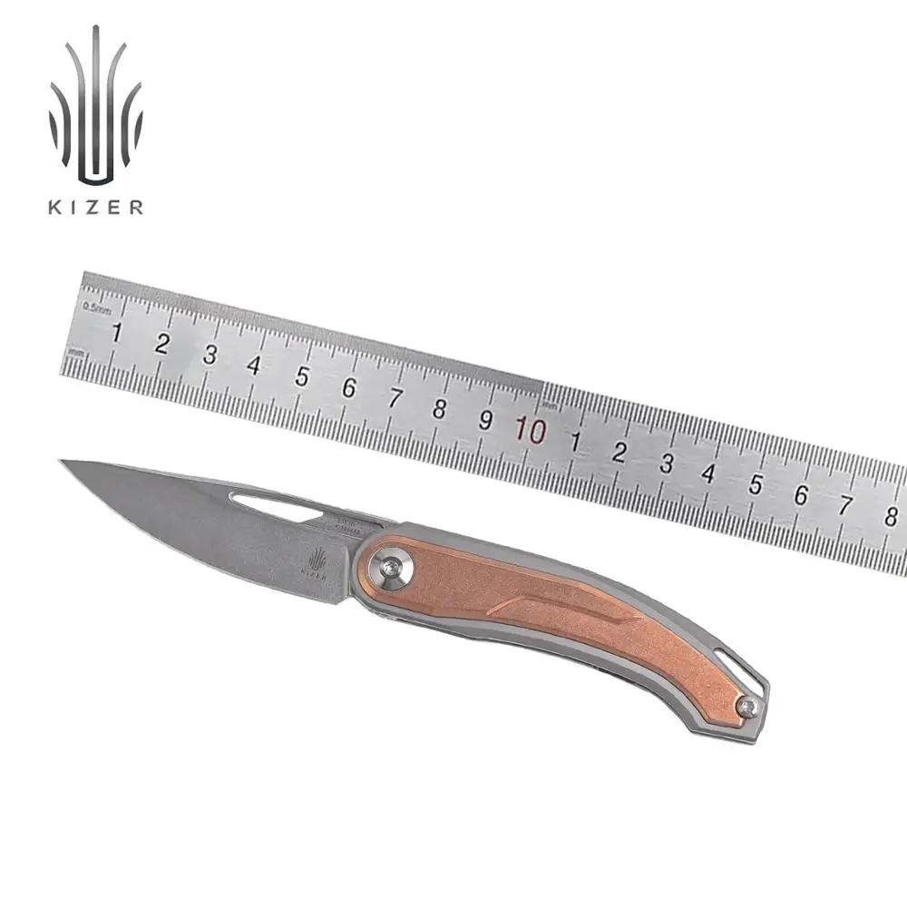 

Складной нож Kizer Apus Ki3554A2, новинка 2020, уникальная медная ручка с антимикробной собственностью, ручные инструменты, тактический нож