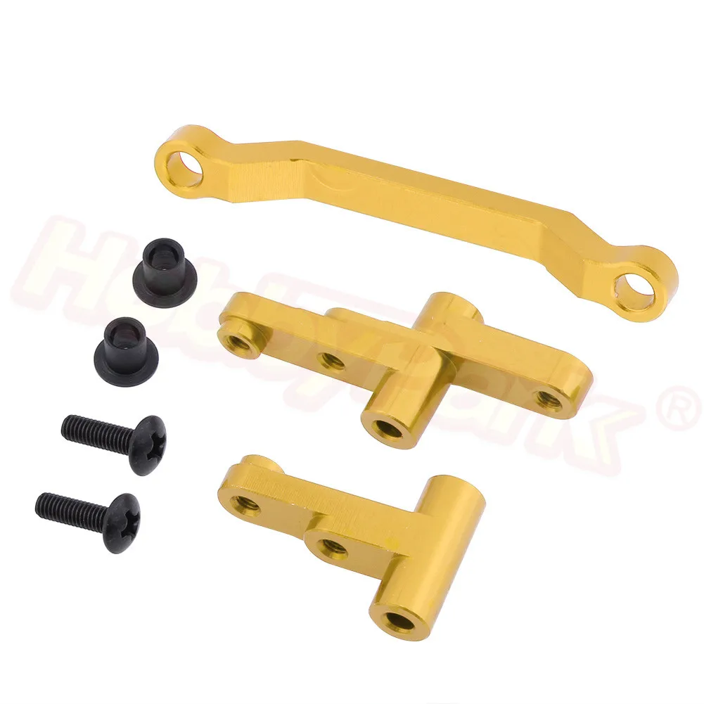 Gold Yellow 7982 Алюминий Servo Saver в комплекте для RC 1:10 электрический Himoto E10MT E10MTL Bowie Monster Truck Запасные части для обновления 31015 - Цвет: Gold Yellow 7982