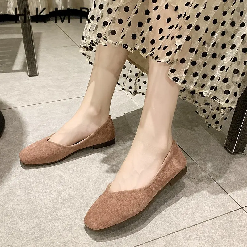 

Женские туфли на плоской подошве, ботинки конфетных цветов, без застежки, балетки, искусственная обувь