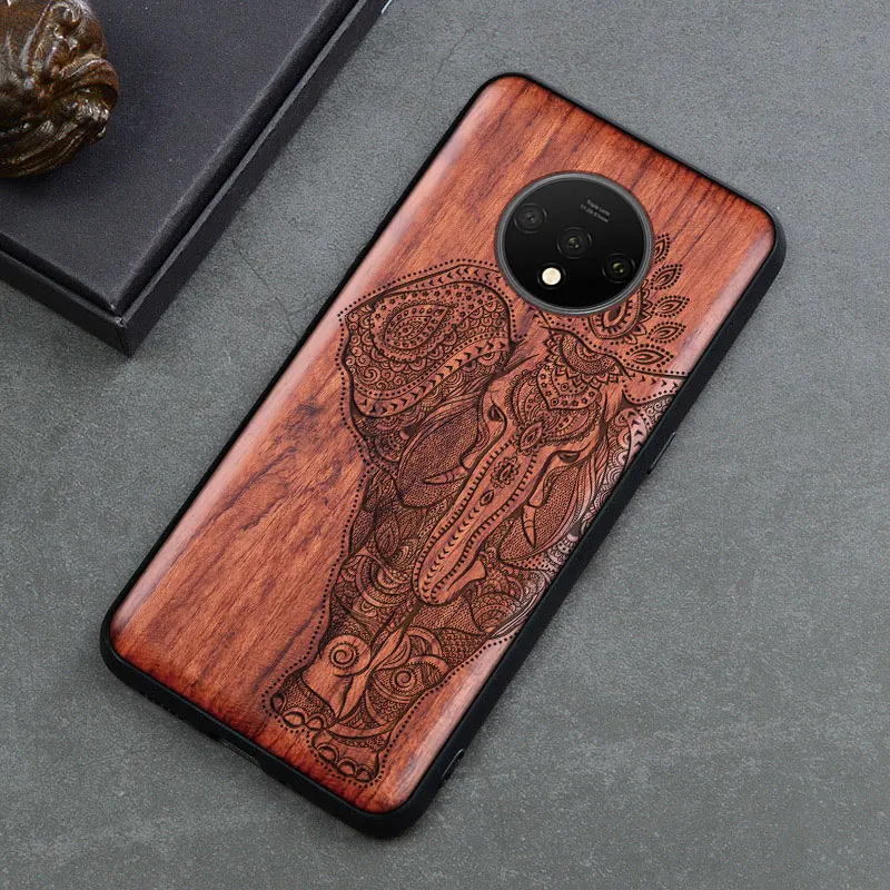 5 Резной деревянный ящик для OnePlus 7T One Plus 7T противоударный чехол TPU бампер чехол для OnePlus 7t Pro Чехол деревянная оболочка OnePlus 1+ 7t - Цвет: 5
