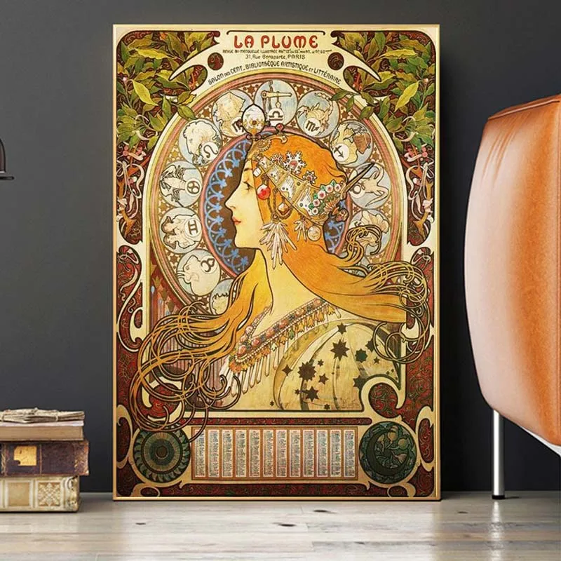 Альфонсе муча известная иллюстрация Художественная печать на холсте плакаты и