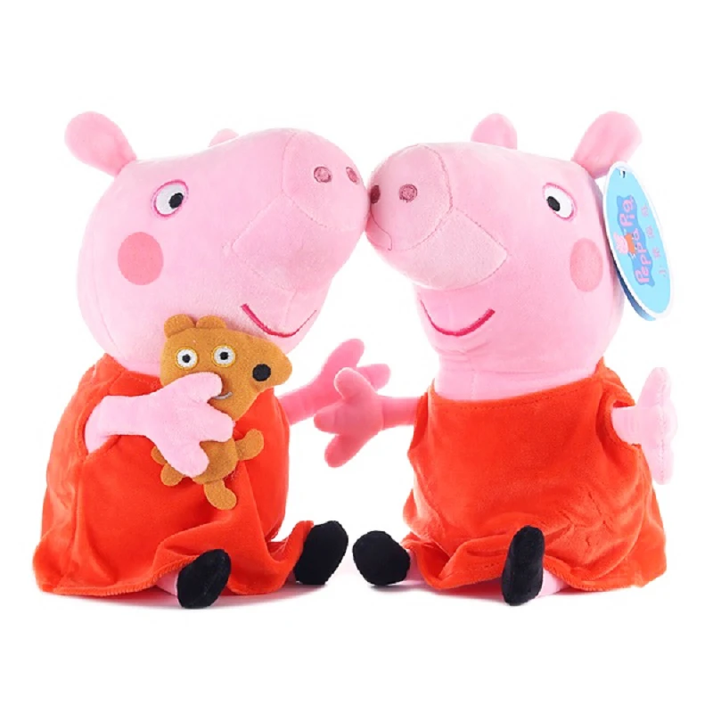 Настоящая Свинка Пеппа 30 см Семейные Плюшевые Мультяшные животные плюшевые