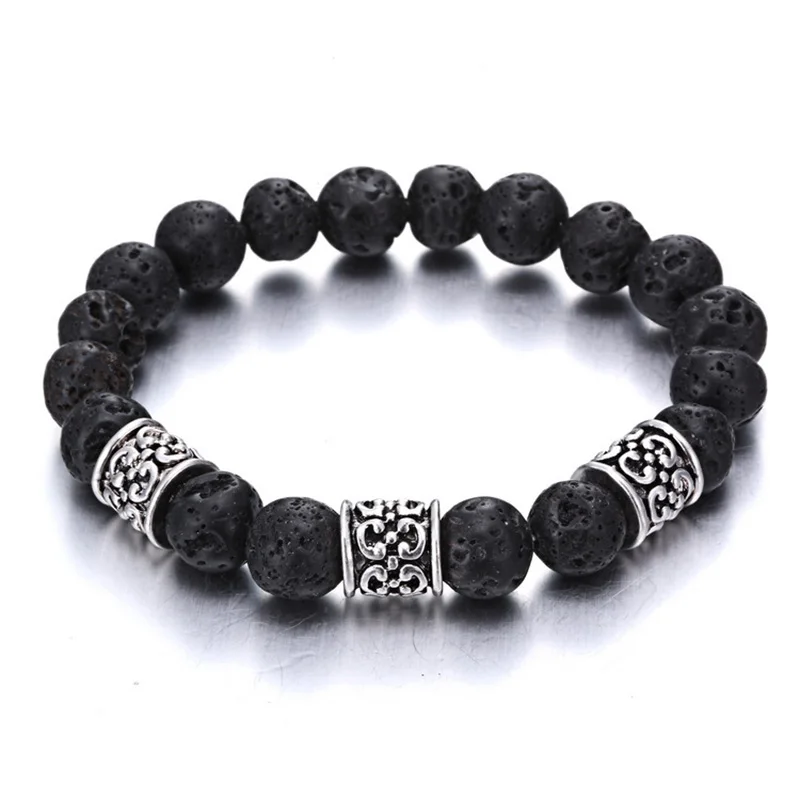 Натуральный вулканический камень эластичный изящный браслет изящные браслеты