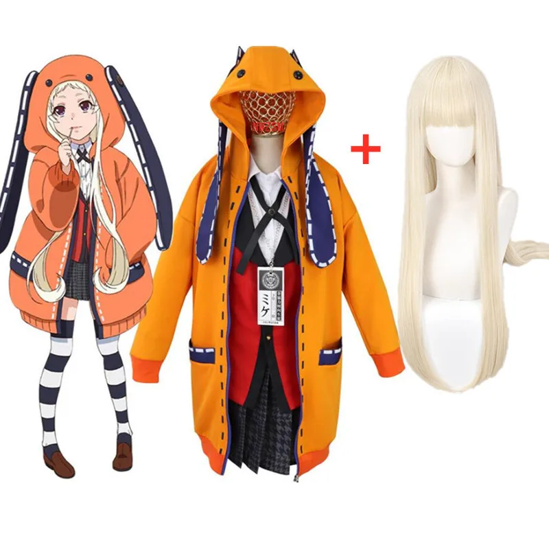 

Anime Yomoduki Runa Cosplay Costume Japanese High School Uniform Jabami Yumeko Gambler Girls Clothes Women Zentai Suit