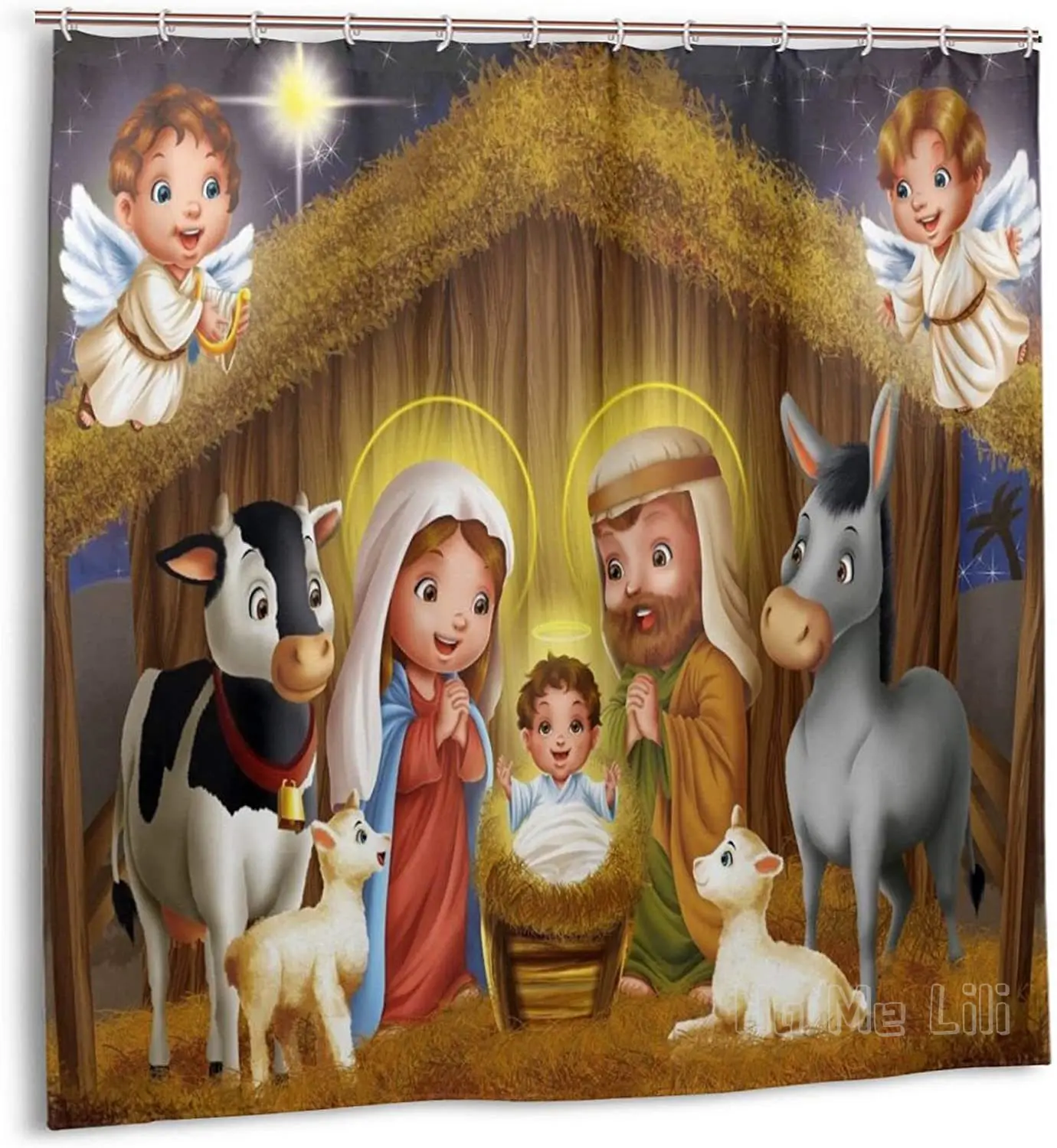 Праздничная Рождественская занавеска для душа в виде рождественского Рождества