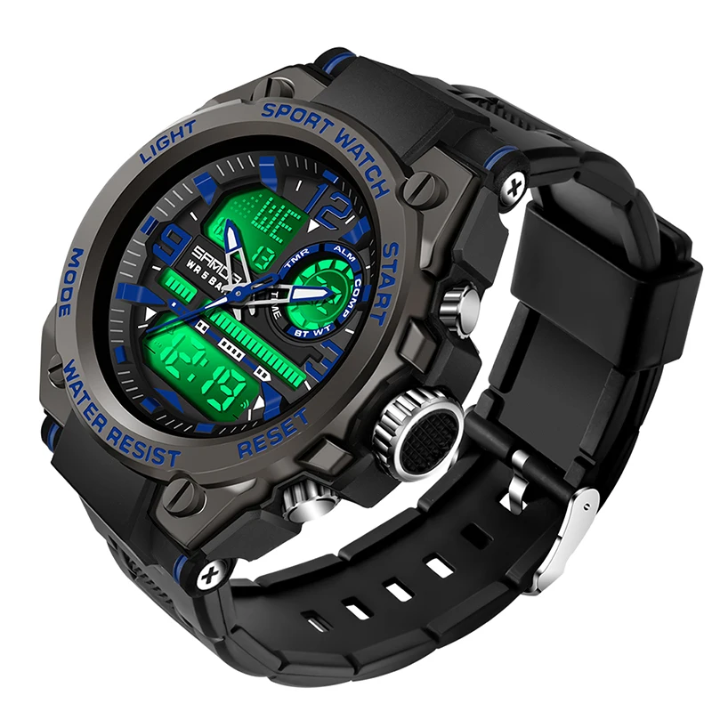 

Sports 50M Waterproof Fashion Electronic Outdoor Shockproof Watch Male Multifunction Luminous Stopwatch Timing Watches 6024