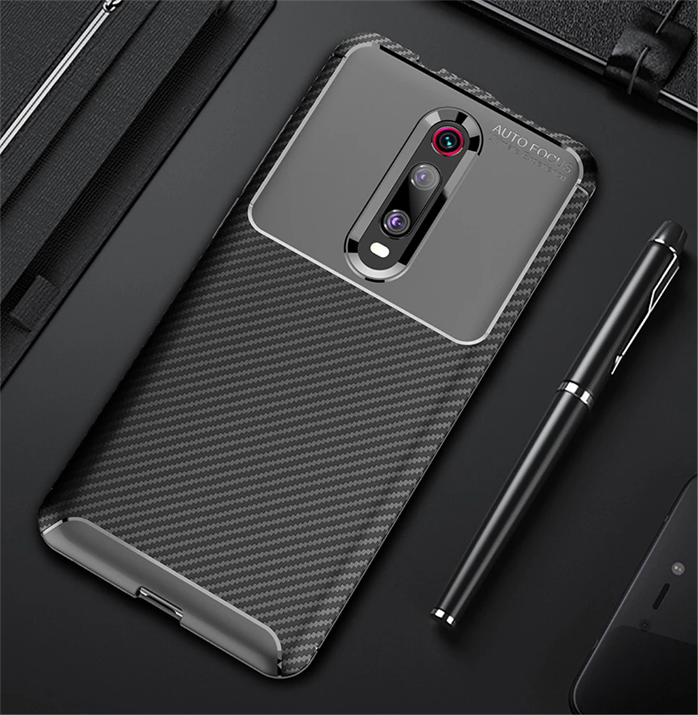 Чехол для Xiaomi Redmi K20 K20Pro роскошный чехол из углеродного волокна силиконовый
