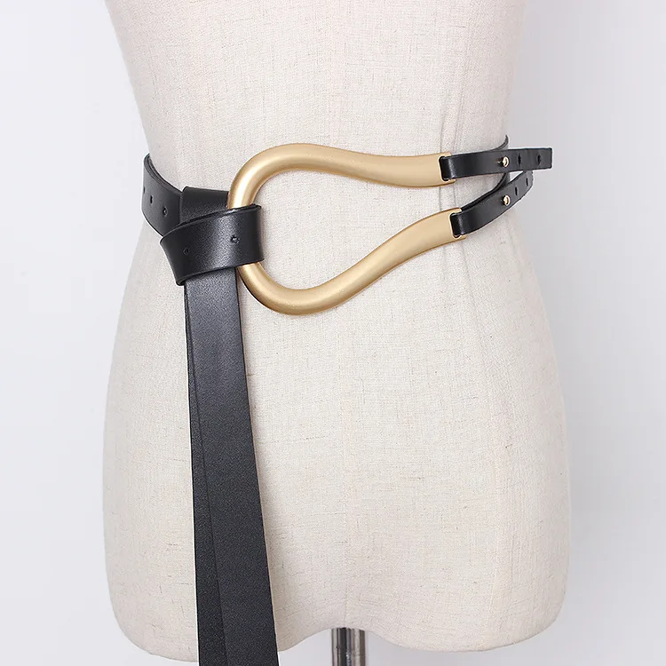 

2020 Fashion Casual PU Leather Women's Belts Hit Color Novelty Double Long Belt For Female Accessories Tide