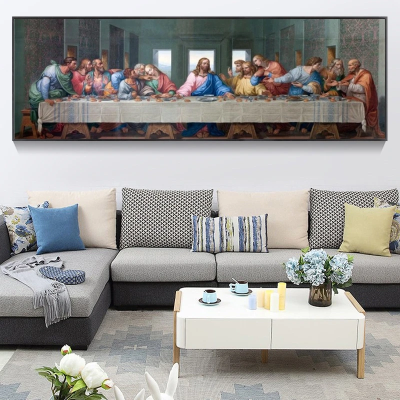 

Leonardo Da Vinci's The Last Supper Posters and Print Wall Art Canvas Painting Famous Painting Art for Living Room Cuadros Decor