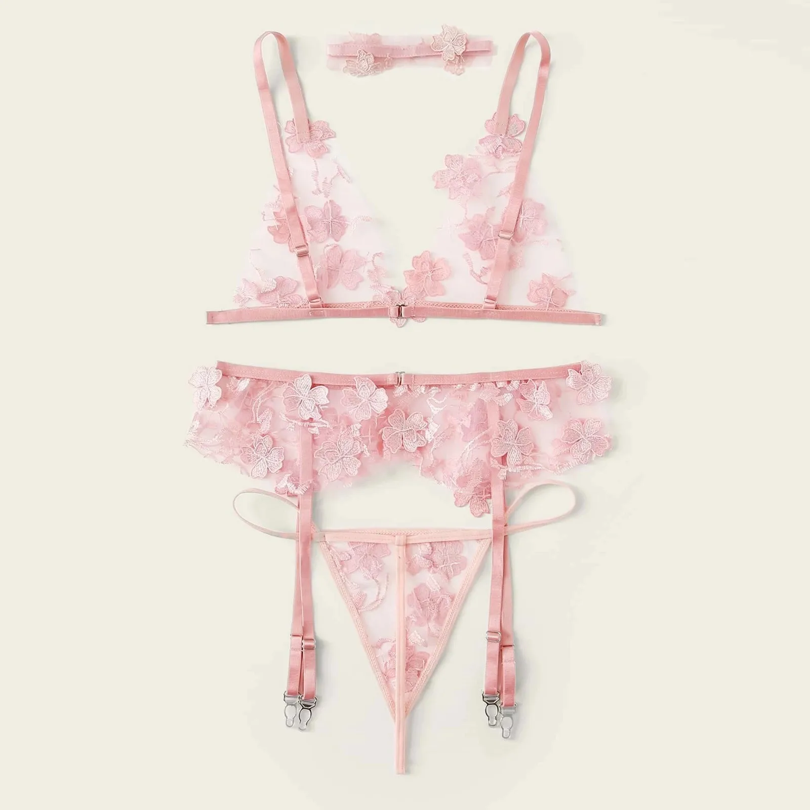 Эротическое сексуальное кружевное нижнее белье комплект бикини с вышивкой