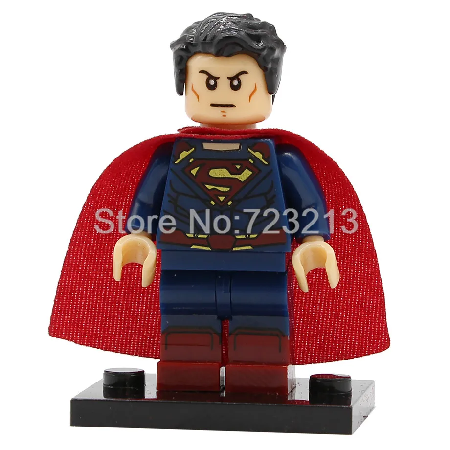 Superman Один супер герой X0227 Бейн Риддлер фигурка чучела Джокер яд плюща Пингвин Btgirl красный капюшон наборы Buidling блоки кирпичные игрушки - Цвет: Superman