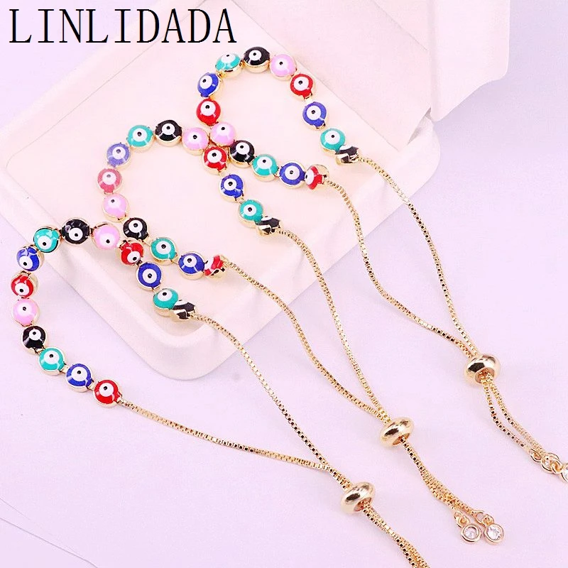 Модные Позолоченные Браслеты 8 шт. яркие эмалированные браслеты с круглыми