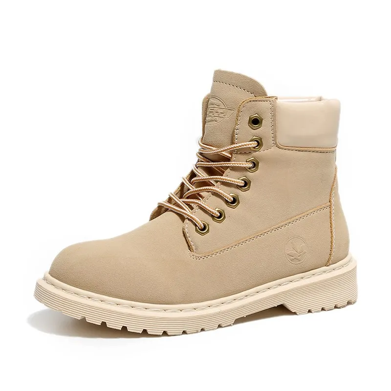Fujin/женские зимние ботинки Модные женские теплые Кожаная обувь Рабочие ботильоны