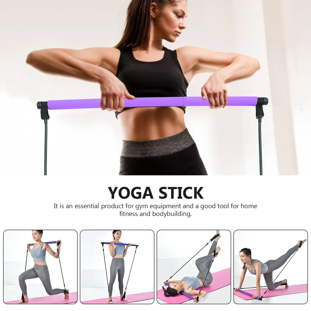 

1pc Multifunctional Yoga Stick Pilates Fitness Rod Pulling Rope Fitness Stick