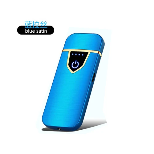 Blue Беспламенная перезаряжаемая электрическая зажигалка с гнездом usb аксессуары для курения Пульс для сигарет электронная зарядка зажигалки для сигар - Цвет: Blue