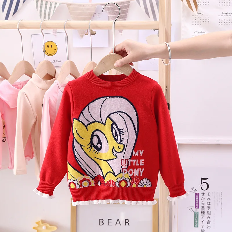 Детский жаккардовый свитер для мальчиков и девочек Повседневный с рисунком пони