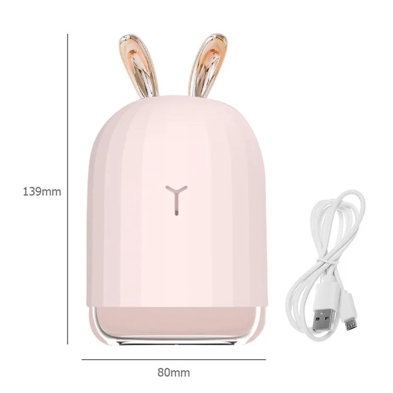 Rubbit SEAAN, 220 мл, мини-ладан, милый Ночной светильник, USB, туман, настольный, бесшумный, милый, дьявол, увлажнитель воздуха для дома, автомобиля - Цвет: Rubbit