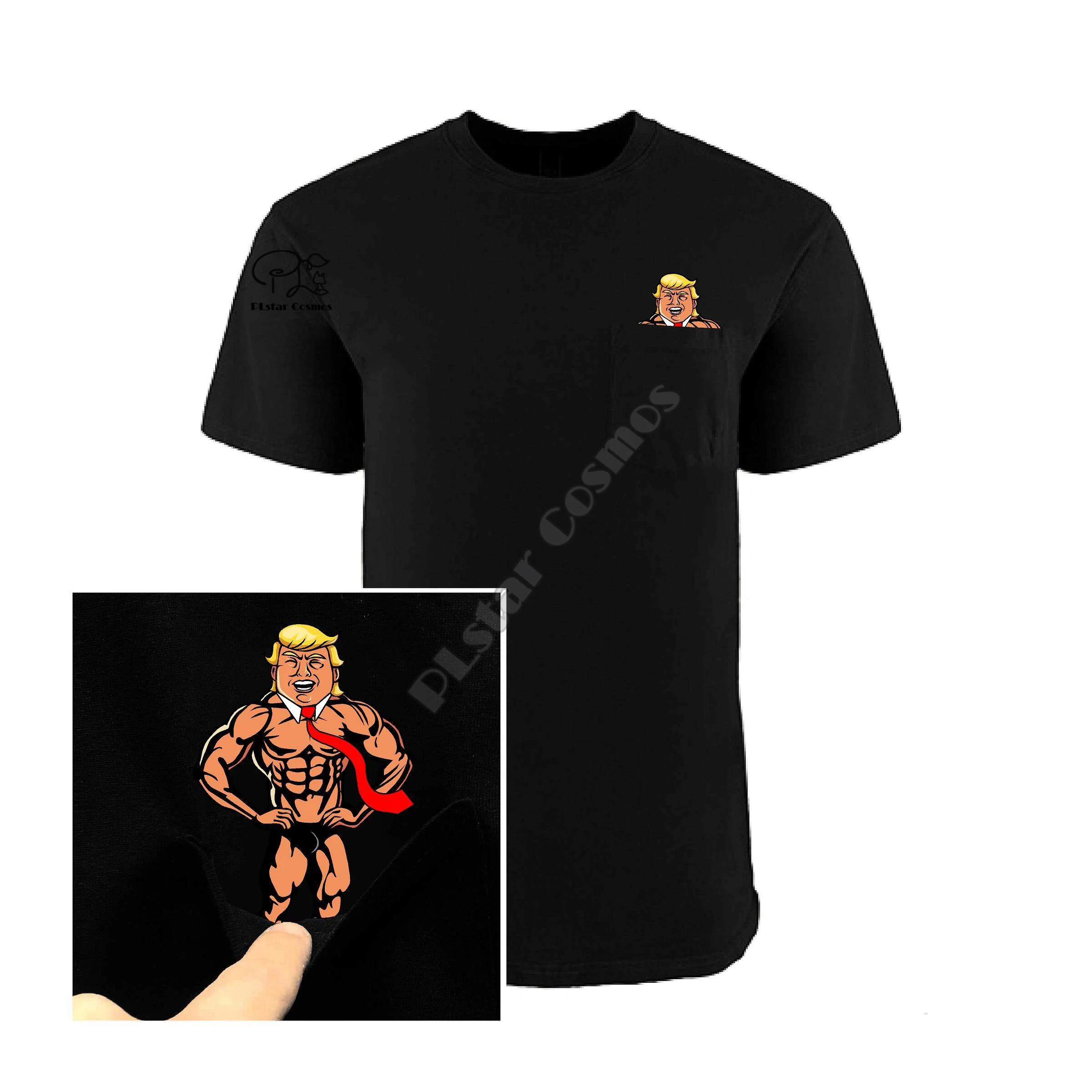 

Newest New Brand Pocket Cat Cartoon Print T-shirt Funny Tees Harajuku Summer Casual Cotton Shirts NewFashion Men's T Shirt S-2