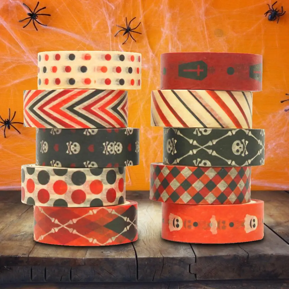 10 кругов/Набор Хэллоуин набор декоративного скотча Васи липкая клейкая бумага