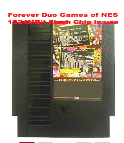Игровой картридж FOREVER DUO GAMES OF NES 852 в 1(405+ 447) для консоли NES, всего 852 игр 1024 Мбит флэш-чип в использовании
