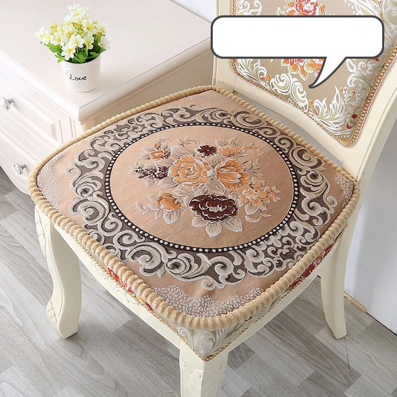 

European Jacquard Dinning Chair Cushions Chenille Fabric Chair Seat Mat Winter Soft Stool Sit Pad Exquisite Cushion Home Decor