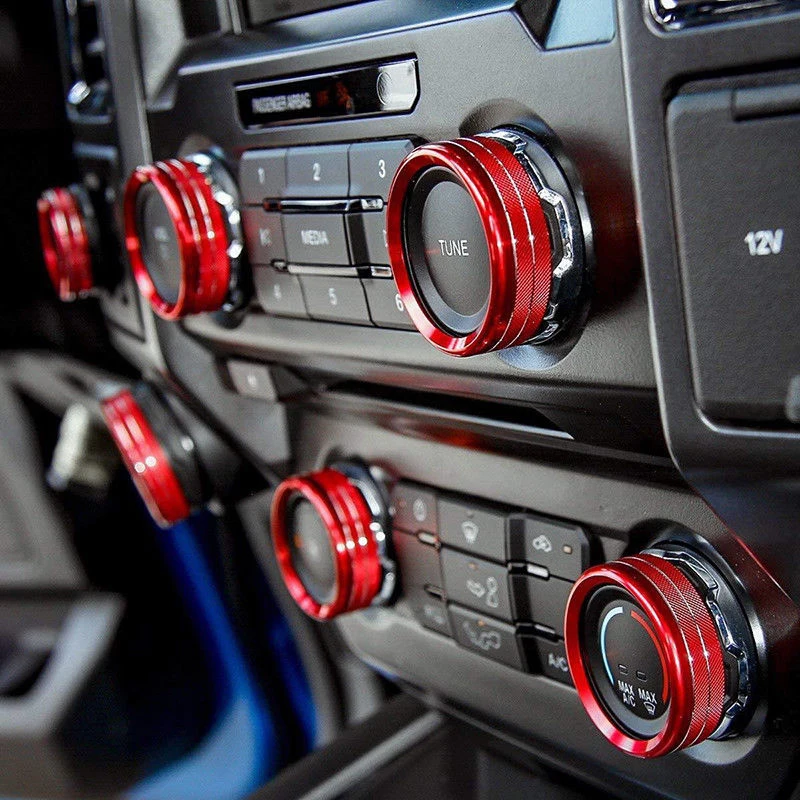 6 шт. автомобильный выключатель аудио для кондиционирования воздуха красный