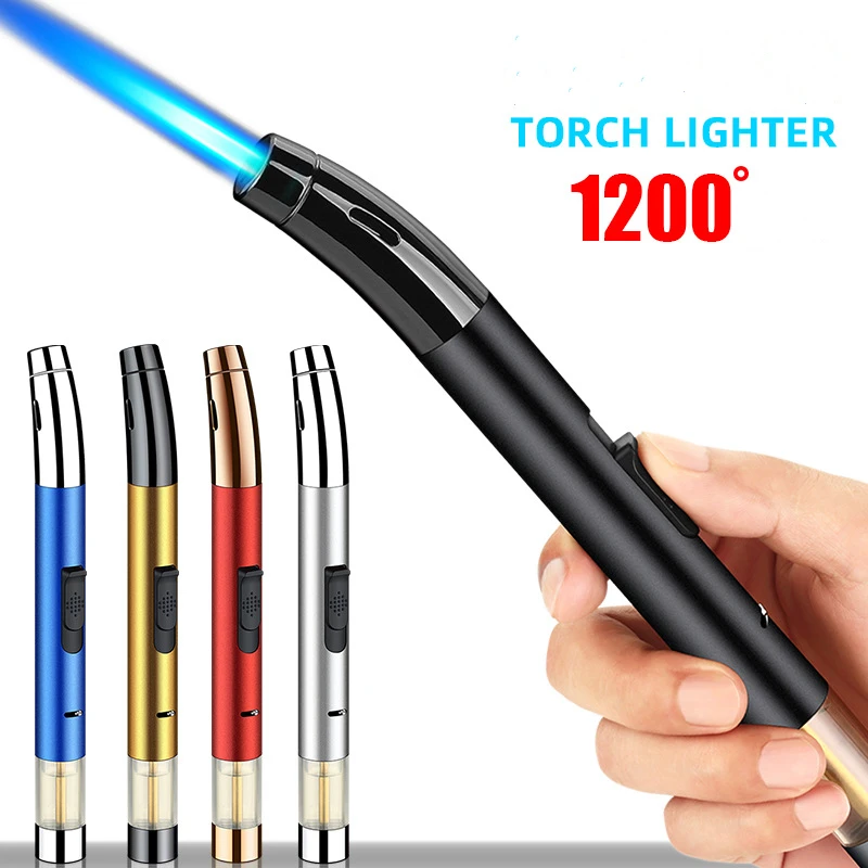 

Windproof Long BBQ Kitchen Cooking Torch Lighter Metal Gas Lighter Jet Spray Gun Cigar Cigarette Lighter Welding Igniter Gadget
