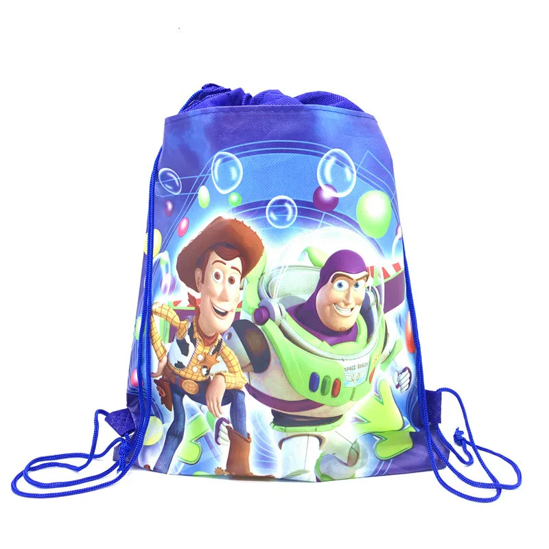 Toy Story-1-1pcs 1 шт История игрушек красочные нетканые ткани шнурок сумки Дети День Рождения украшения Винни Хэллоуин конфеты нарисованные карманы - Цвет: Toy Story-1-1pcs