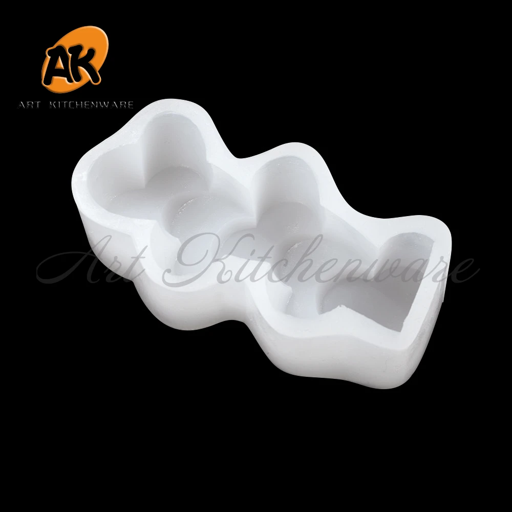 Силиконовая форма в виде сердца для украшения торта сделай сам |