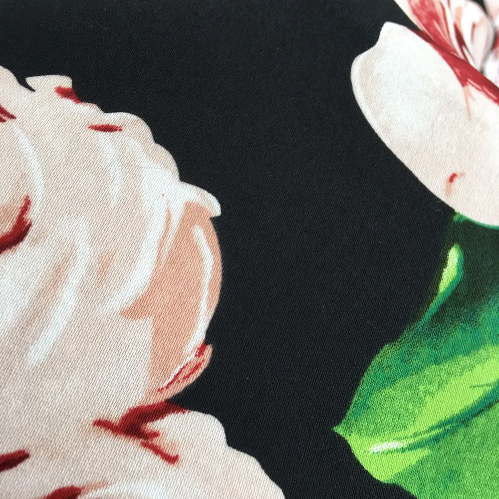 

(3 yards/lot) printed stretch cotton fabric for sewing combed cotton fabrics elastic flowers cloth quilting for patchwork DIY