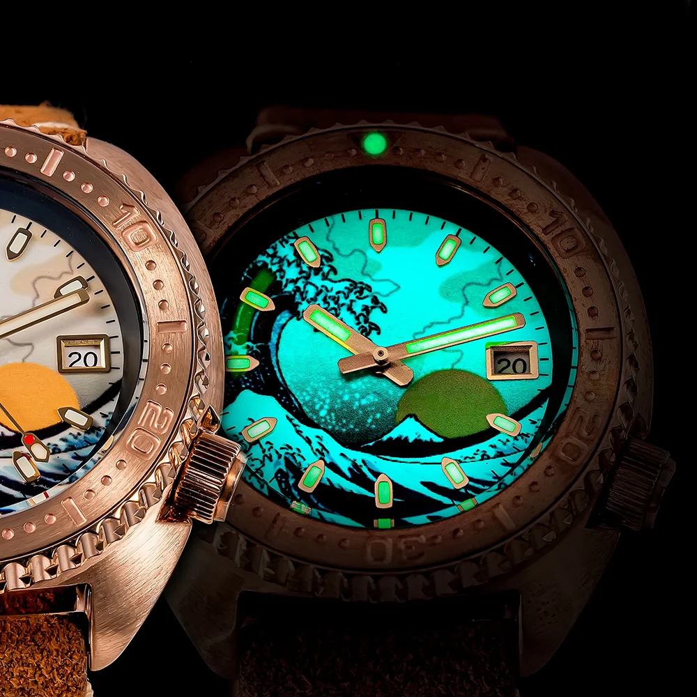 

SHIRRYU SRP777 Watch Mechanical CuSn8 Tin Bronze Abalone Diving Watch Modified Retro Leisure Sport 20Bar Waterproof Machinery