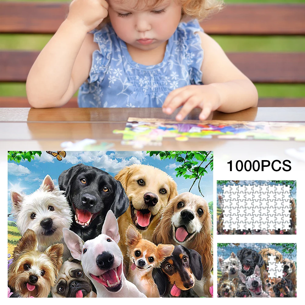 

1000PCS Puzzle Montessori Toys Durable Colorful Dogs Pattern Jigsaw Educational Game Toy Gifts for Children Christmas Gift