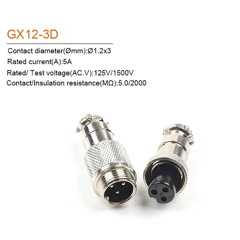 Металлический авиационный соединитель GX12 1 комплект 2/3/4/5/6/7 Pin 12 мм стыковое