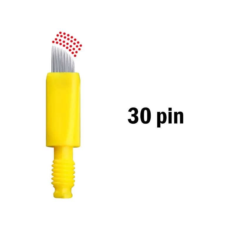 30pin 5 шт. без косточек ручка-держатель игл иглы микроблейдинг тату лезвие свет кислородная игла для противотуманных брови и губы - Габаритные размеры: 30pin