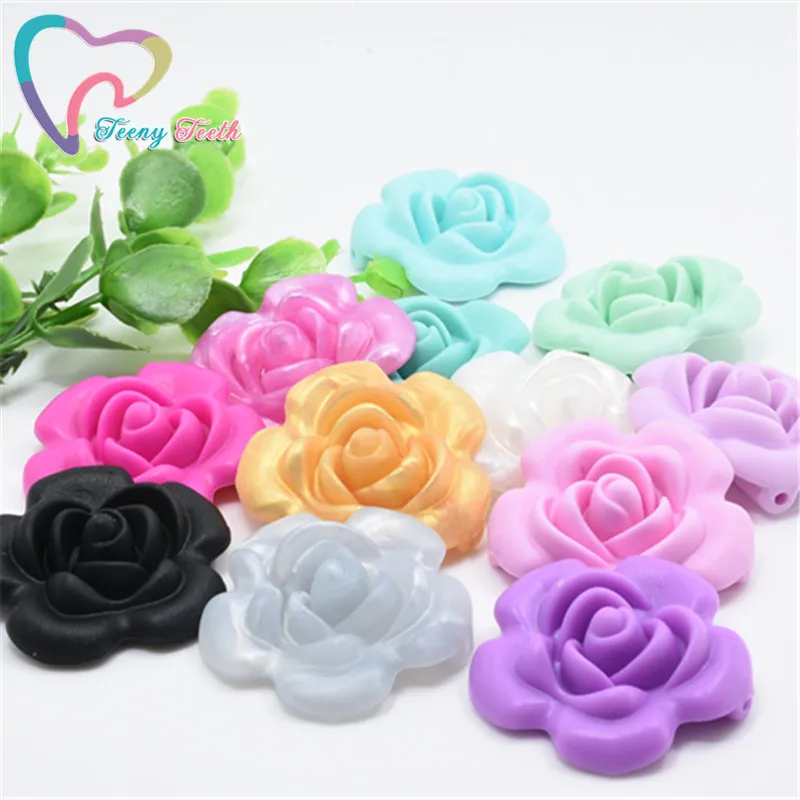 20 шт. силиконовые Подвески в виде розы для прорезывания зубов|loose pendant|silicone pendantbeads